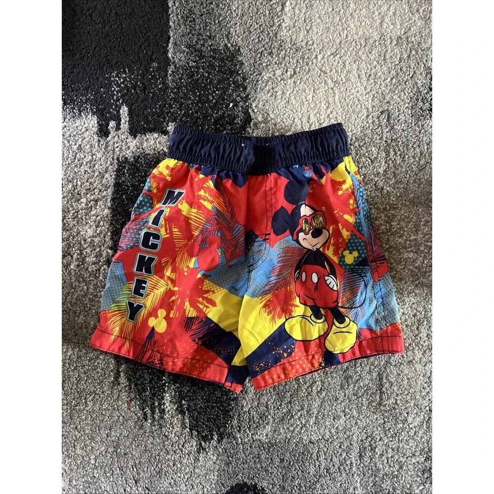 Disney Baby12M Mickey Mouse Bathing Suit Swim Shorts Trunks Boys Swimwear